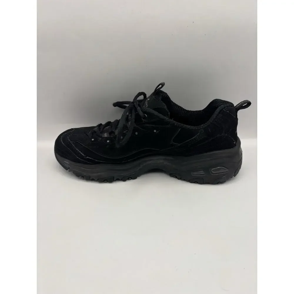 Skechers D Lites Biggest Fan Black Sneakers Women Size 6.5